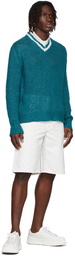 Jil Sander Blue Linen Sweater