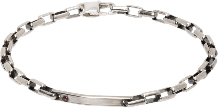 Photo: Title of Work Silver Box Link Bar Bracelet