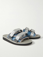 Suicoke - Webbing-Trimmed Paisley-Print Canvas Slides - Blue