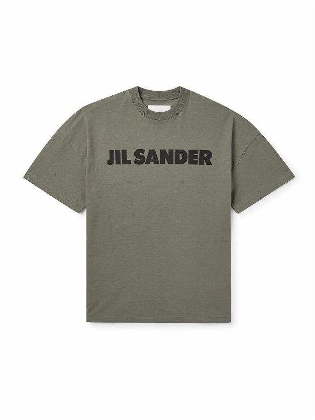Photo: Jil Sander - Logo-Print Cotton-Jersey T-Shirt - Green