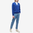 Maison Kitsuné Men's Fox Head Patch Classic Cardigan in Deep Blue