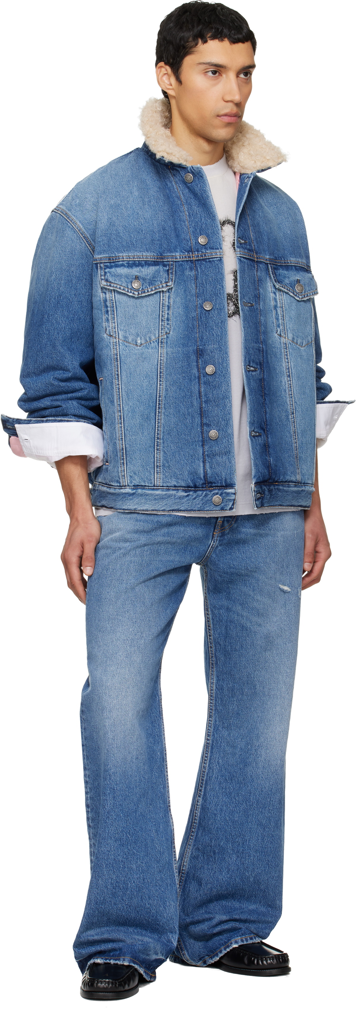 Acne Studios Blue Faded Denim Jacket