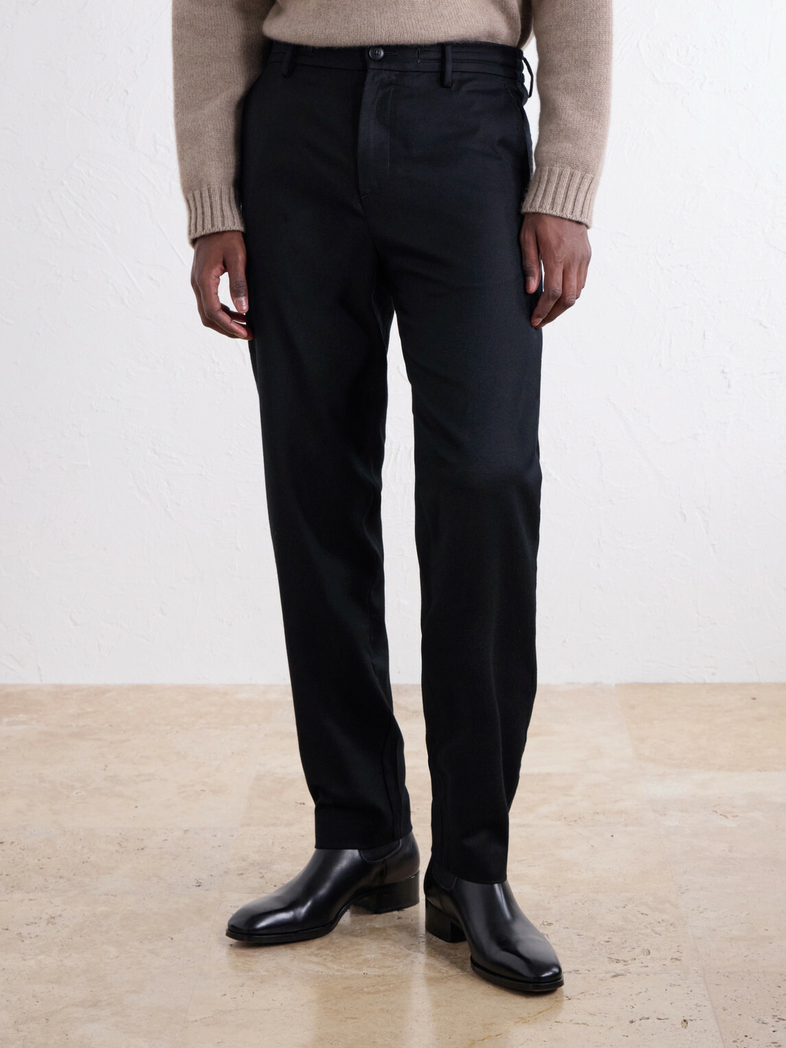 Canali - Straight-Leg Wool-Flannel Trousers - Black