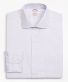 Brooks Brothers Men's Stretch Madison Relaxed-Fit Dress Shirt, Non-Iron Twill English Collar Micro-Check | Lavender