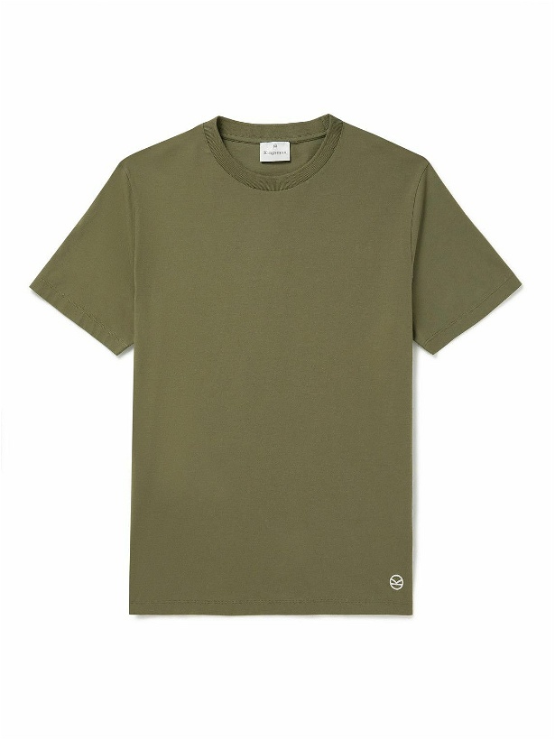 Photo: Kingsman - Logo-Embroidered Pima Cotton-Jersey T-Shirt - Green