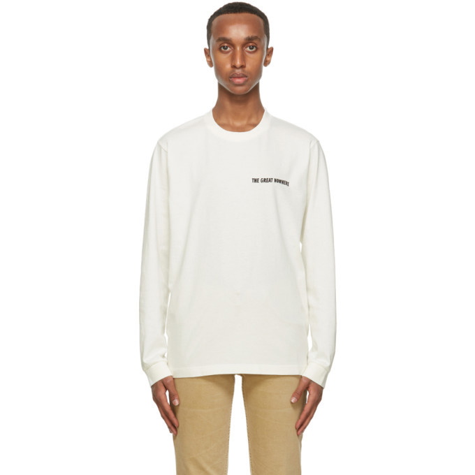 Photo: Nudie Jeans Off-White Someplace Collage Rudi Long Sleeve T-Shirt