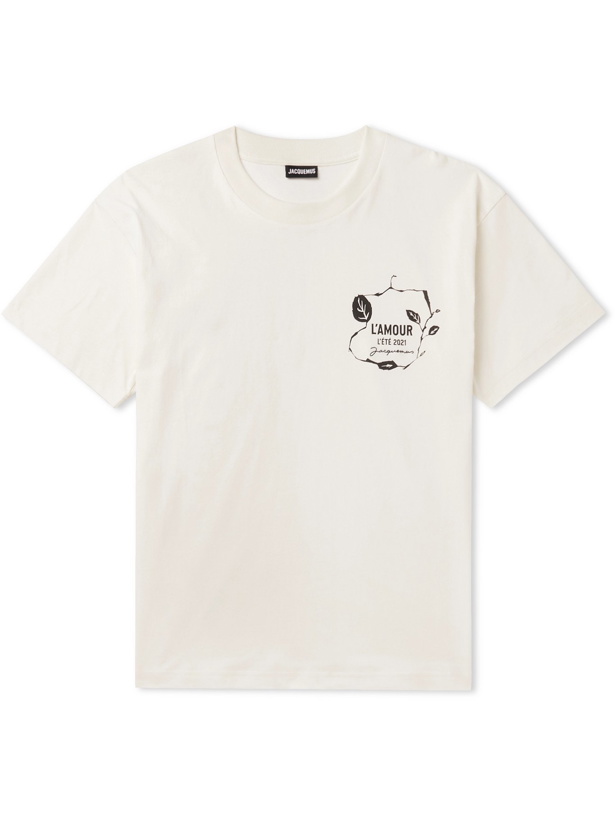 Photo: JACQUEMUS - Printed Cotton-Jersey T-Shirt - Neutrals