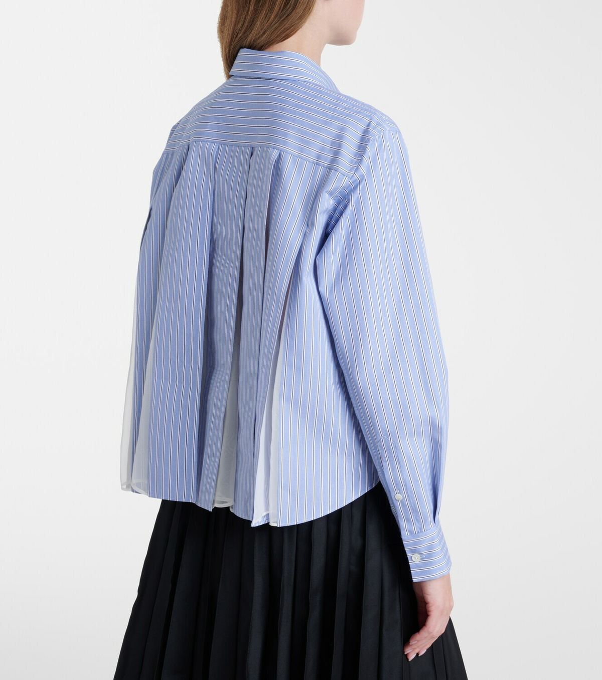 Sacai Striped cotton-blend poplin shirt