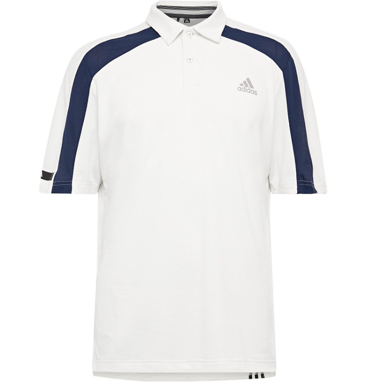 Photo: Adidas Golf - Colour-Block HEAT.RDY Mesh Golf Polo Shirt - White