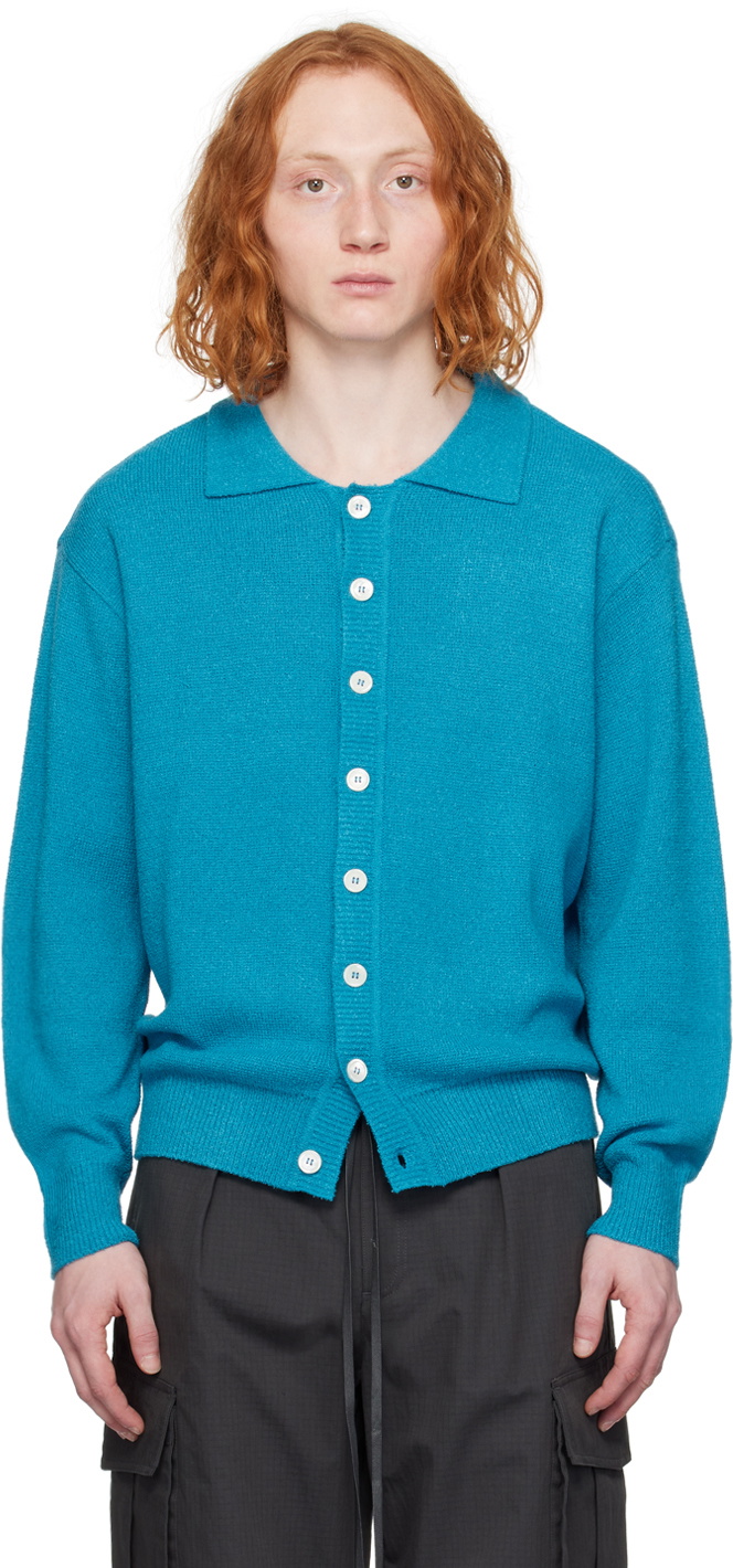 Dunst Blue Open Collar Cardigan