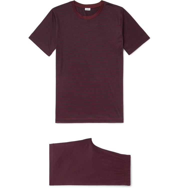 Photo: Zimmerli - Cotton-Jersey Pyjama Set - Burgundy