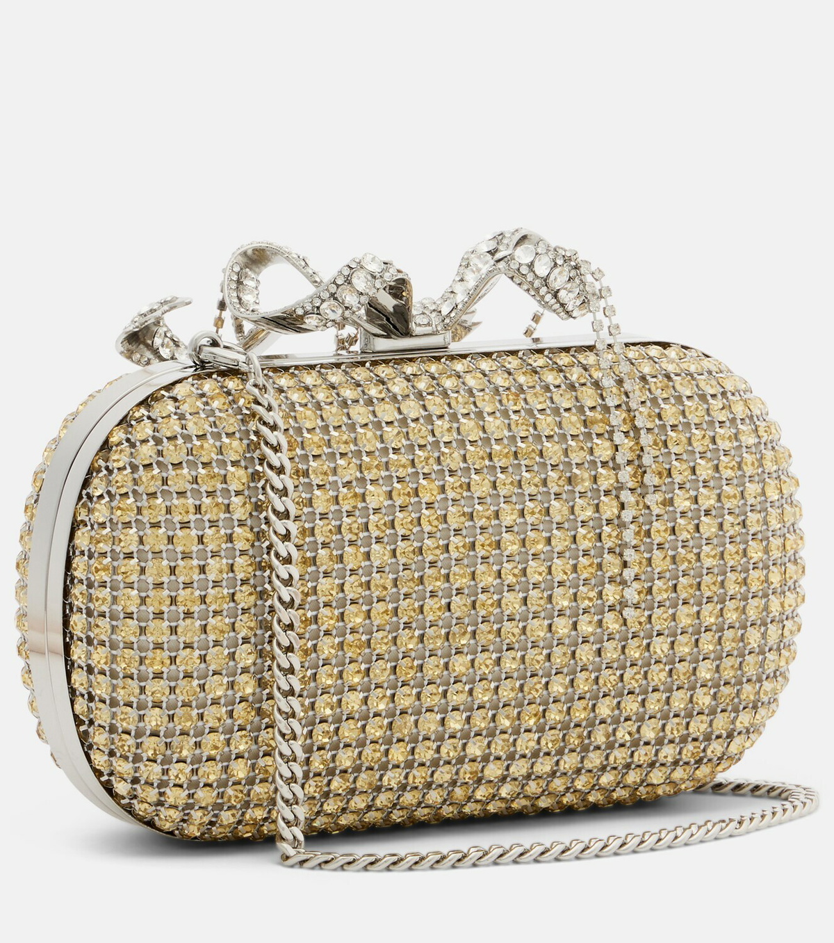 Self-Portrait Crystal-embellished box clutch