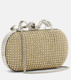 Self-Portrait Crystal-embellished box clutch