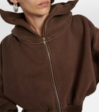 Entire Studios Cropped zip-up cotton hoodie