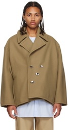 T/SEHNE Beige Double-Layered Peacoat