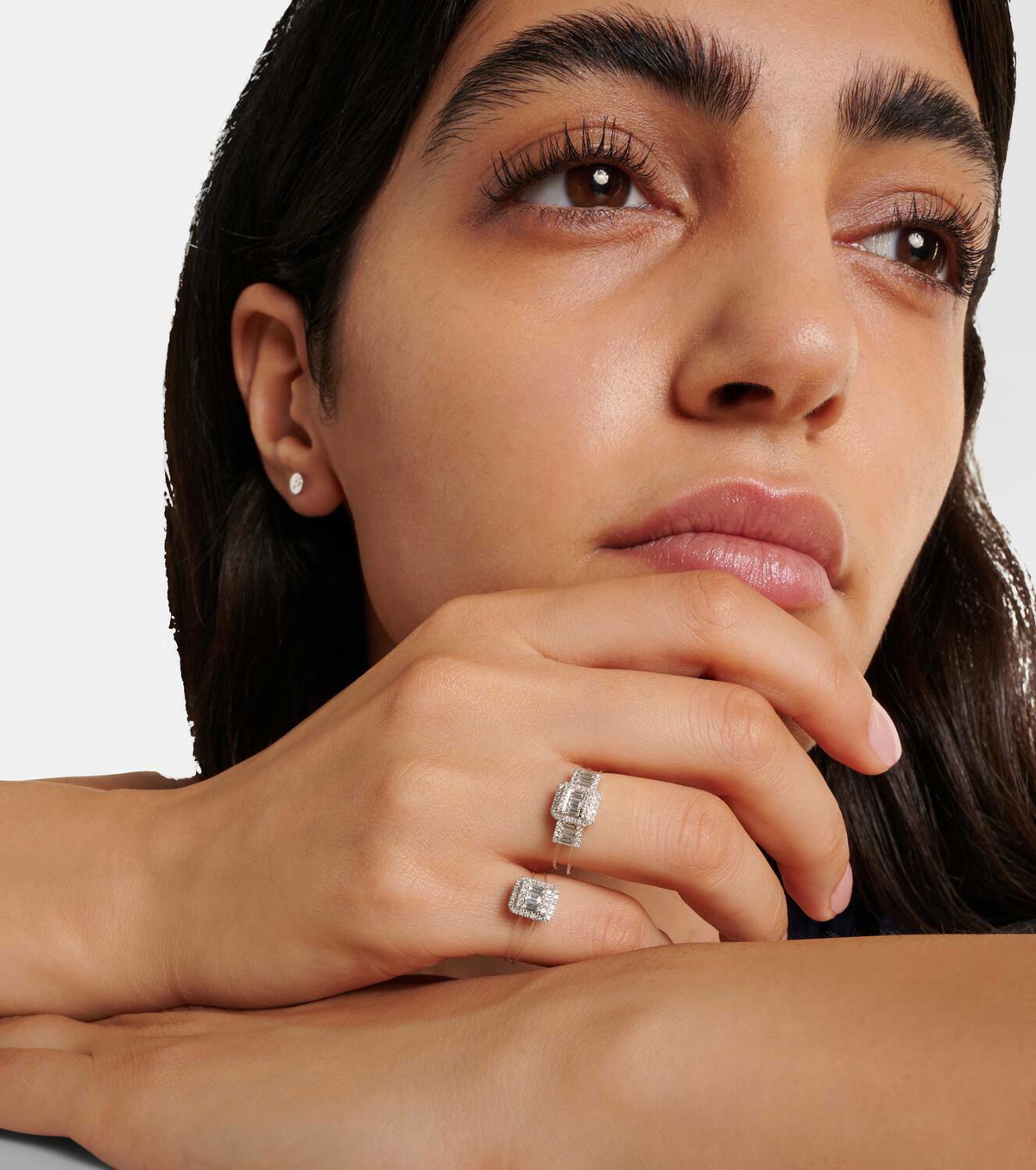 Persée Floating 18kt white gold ring with diamonds