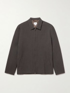 Sunspel - Textured Wool-Blend Harrington Jacket - Brown