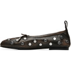 Alohas Brown Rosalind All Studs Vintage Effect Ballerina Flats