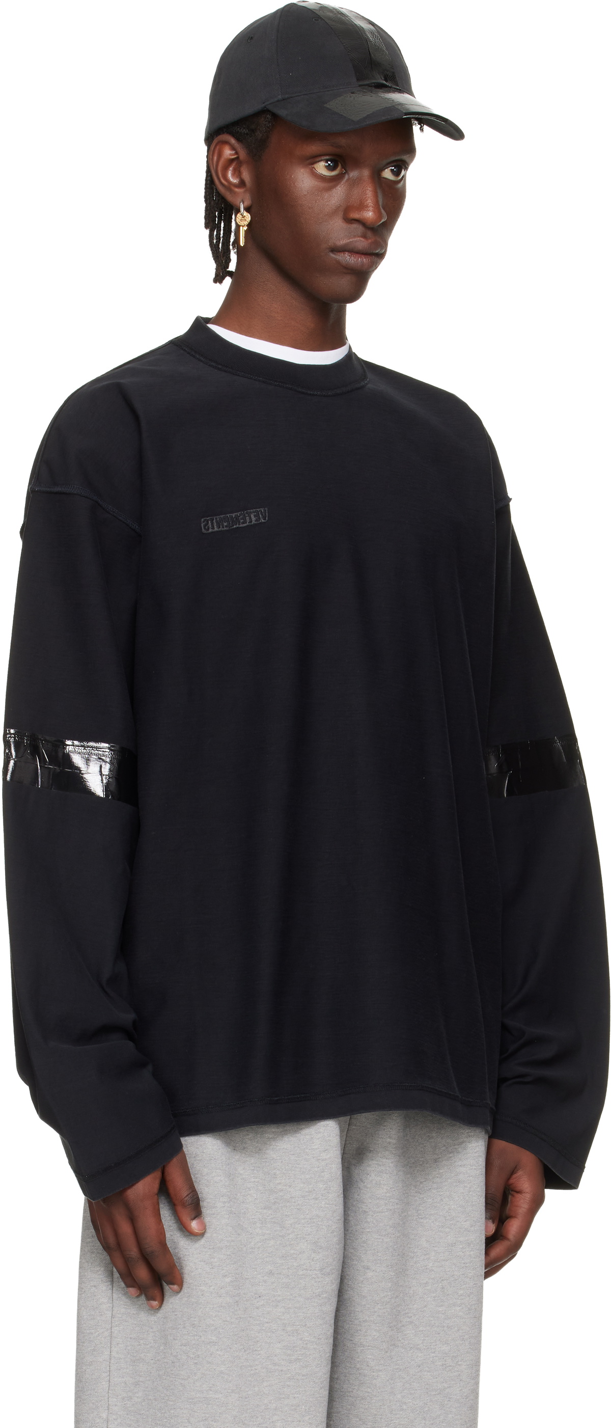VETEMENTS Black Taped Reconstructed Longsleeve T-shirt
