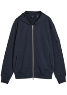 Moose Knuckles Hartsfield Zip-up Cotton Hooded Sweatshirt Navy