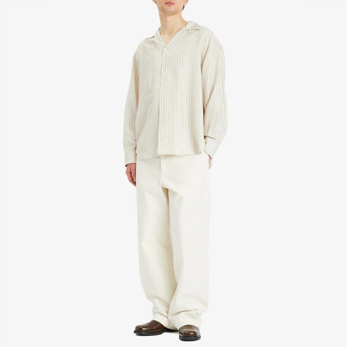 Jil Sander+ Men's Regular Fit Straight Chinos in Eggshell
