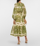 Zimmermann Raie tiered printed silk midi dress