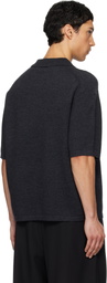We11done Gray Patch Detailed Knit Polo