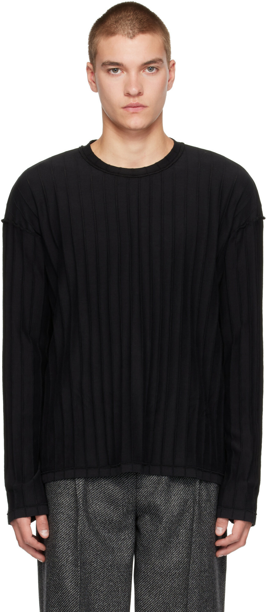 mfpen Black Round Neck Sweater