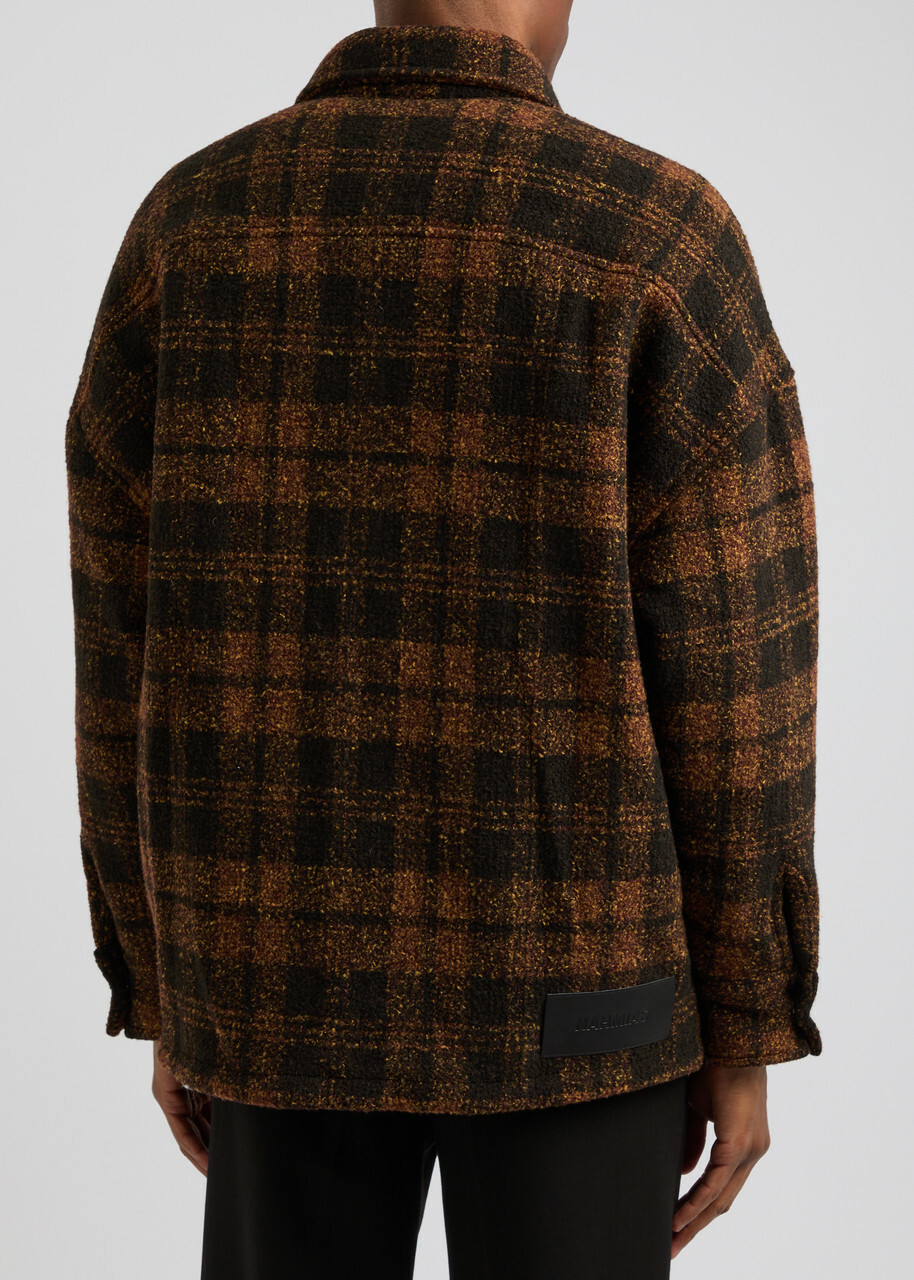 Nahmias Checked Bouclé Jacket Brown