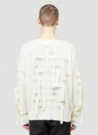Deconstructed Knit Jumper in White