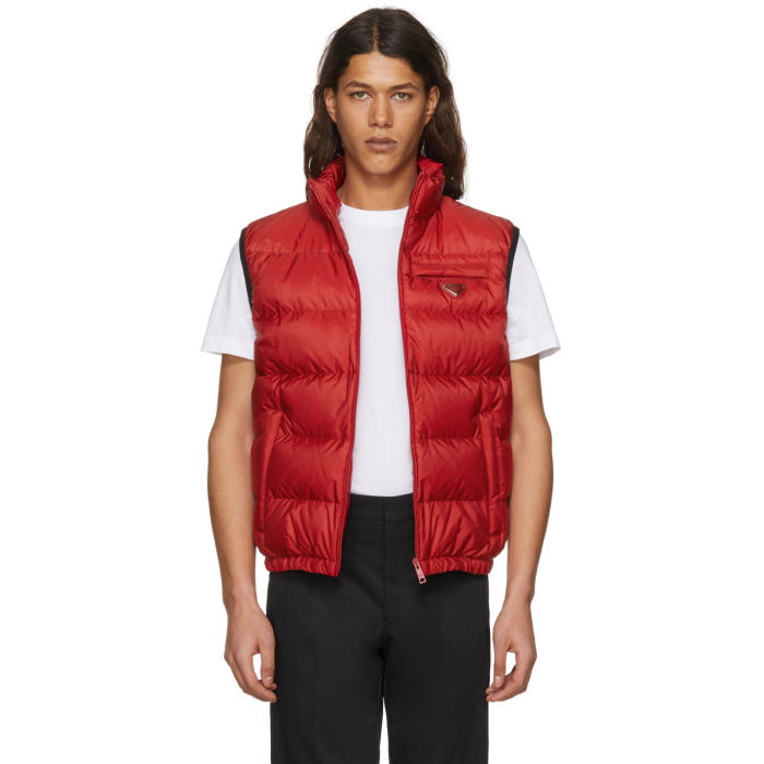Photo: Prada Red Down Puffer Vest 