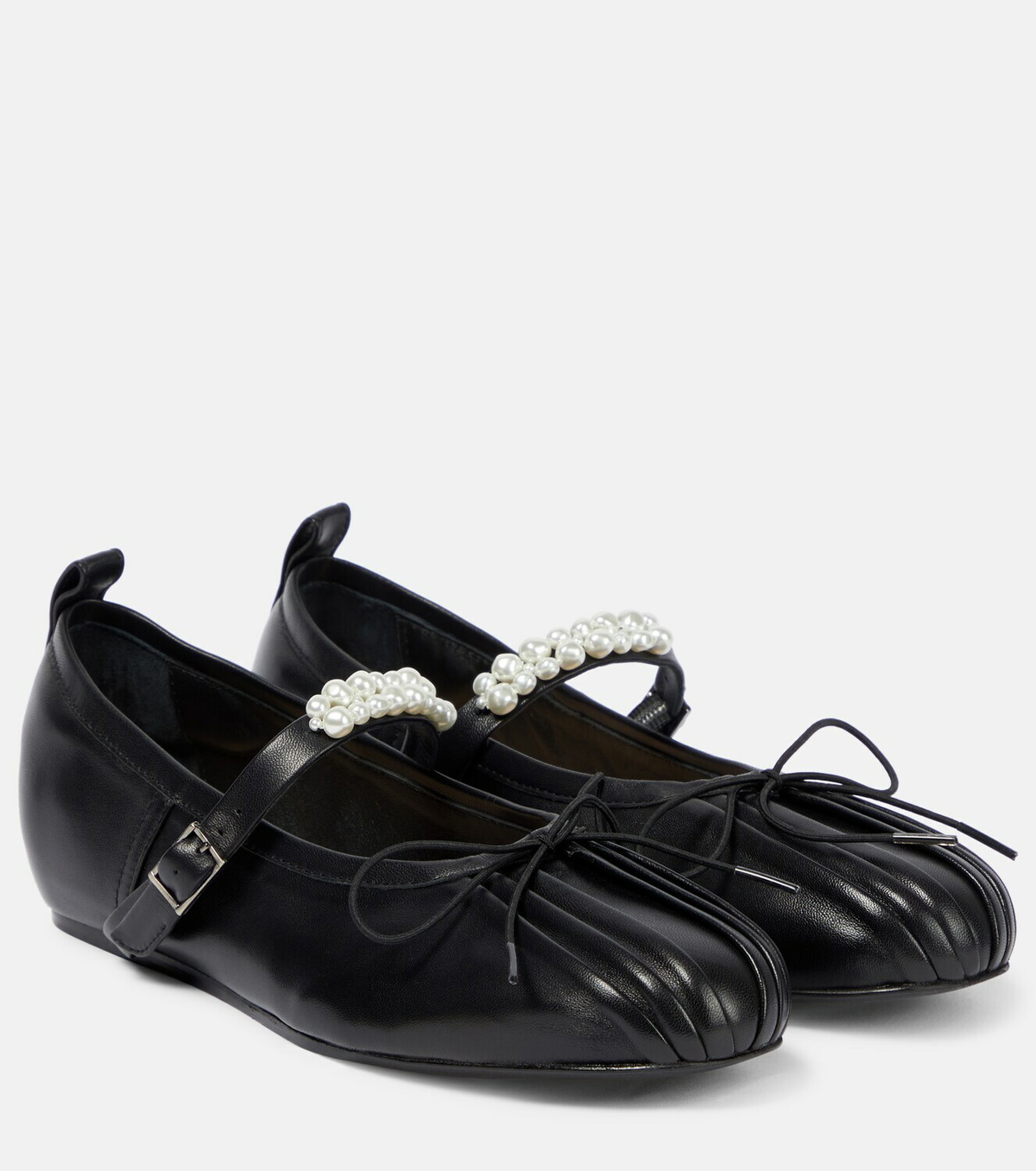 Simone Rocha Embellished leather ballet flats Simone Rocha