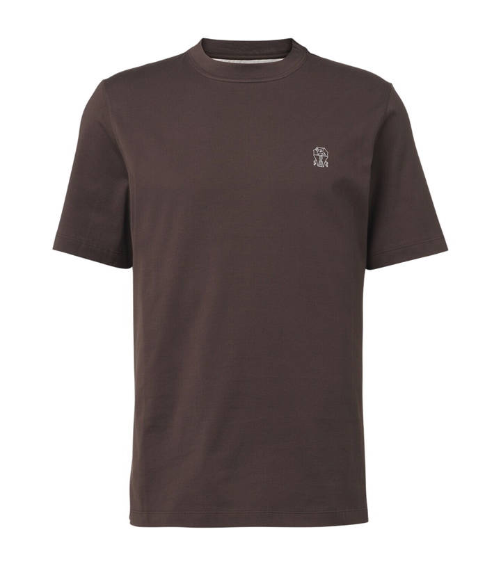 Photo: Brunello Cucinelli Logo cotton jersey T-shirt