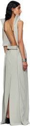 Jean Paul Gaultier Gray Backless Belt Maxi Dress