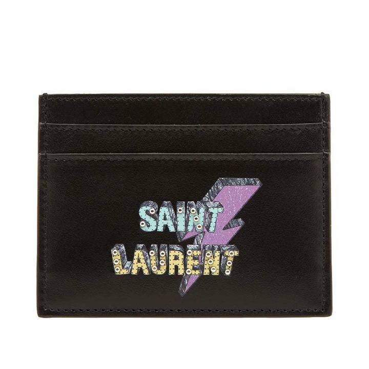 Photo: Saint Laurent Lightning Paris Print Card Holder