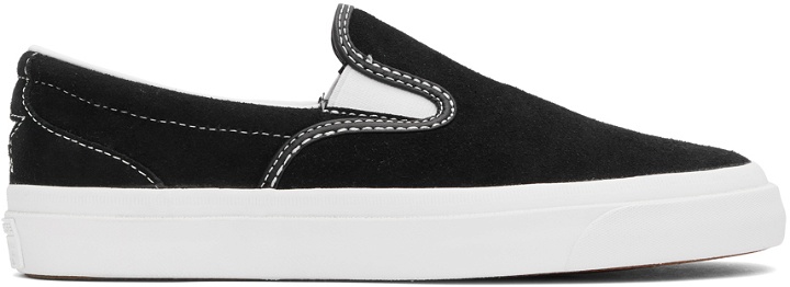 Photo: Converse Black Suede One Star Slip-On Sneakers