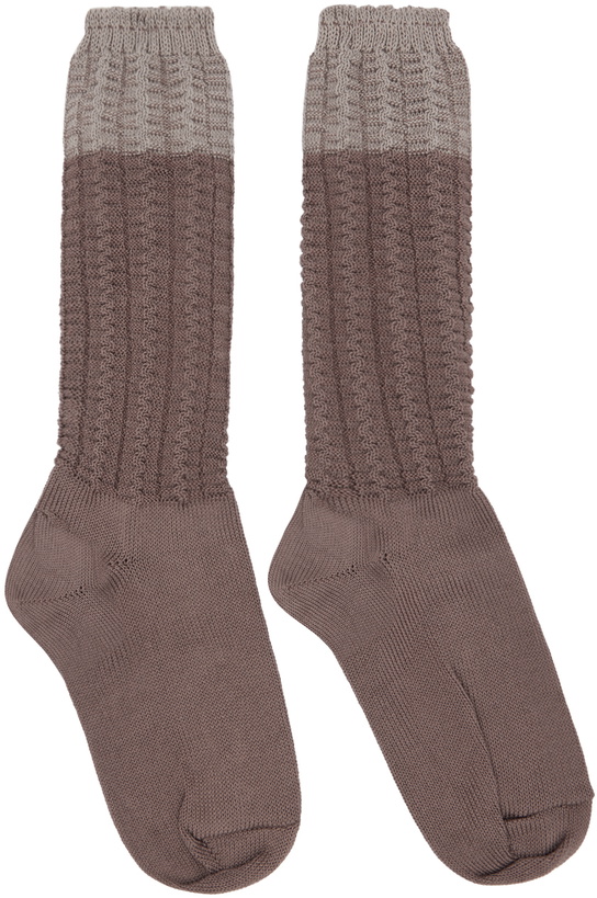 Photo: HOMME PLISSÉ ISSEY MIYAKE Taupe Churros Socks