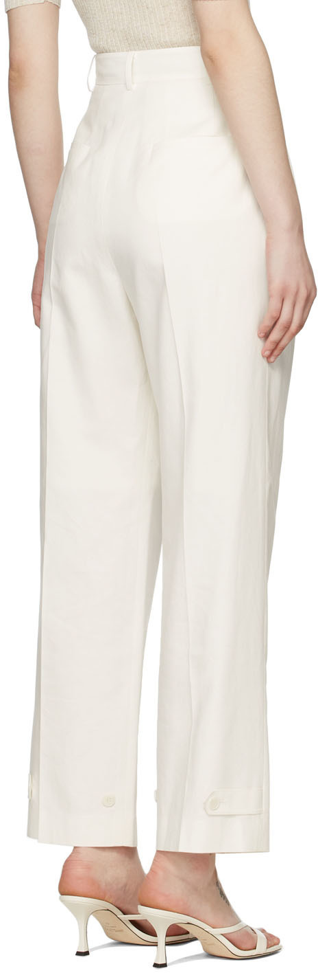 Blossom Off-White Cotton Trousers