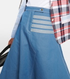 Thom Browne 4-bar denim midi skirt