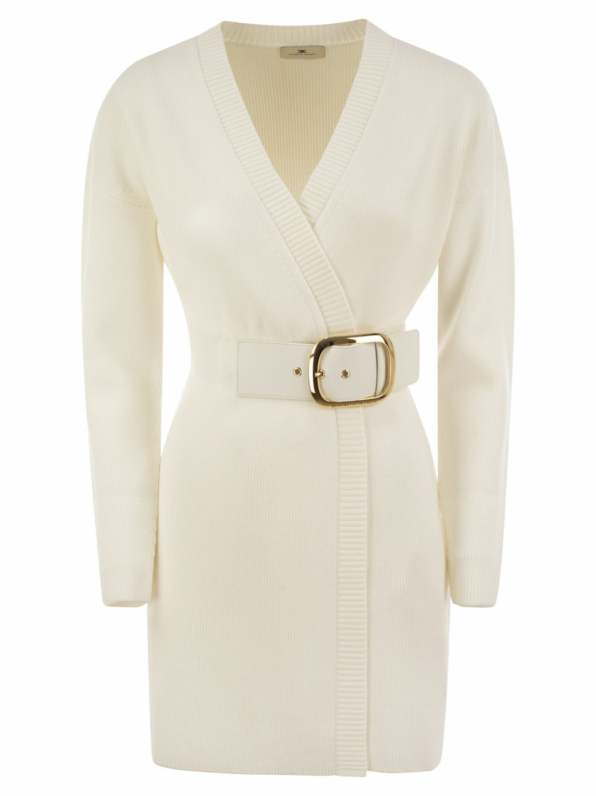 パーティードレス ELISABETTA FRANCHI Viscose Manteau Dress with Maxi Buckle Elisabetta Franchi Viscose Manteau Dress With Maxi Buckle