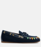 Etro Embroidered canvas boat shoes
