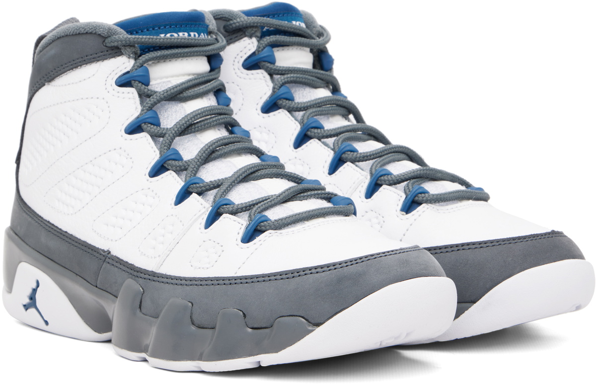 Nike Jordan Gray & White Air Jordan 9 Retro Sneakers