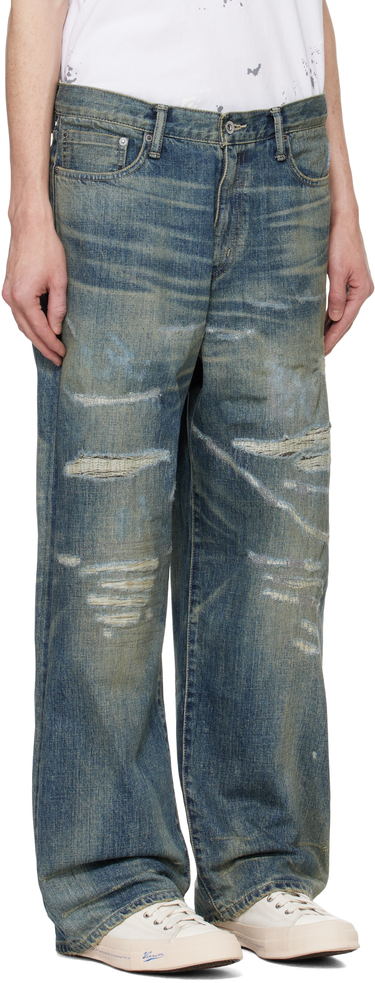 Neighborhood Blue Savage Denim DP Wide Jeans Neighborhood