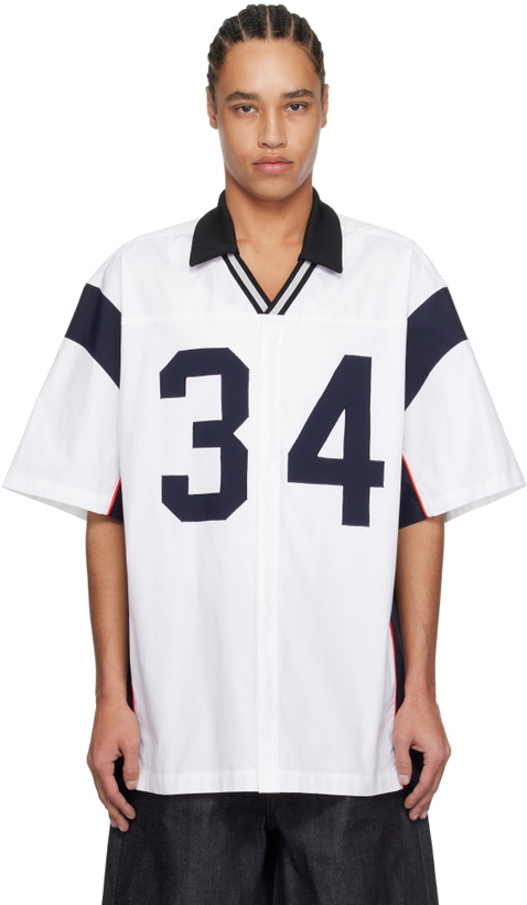 Photo: AMBUSH White & Navy Sports Designed Shirt