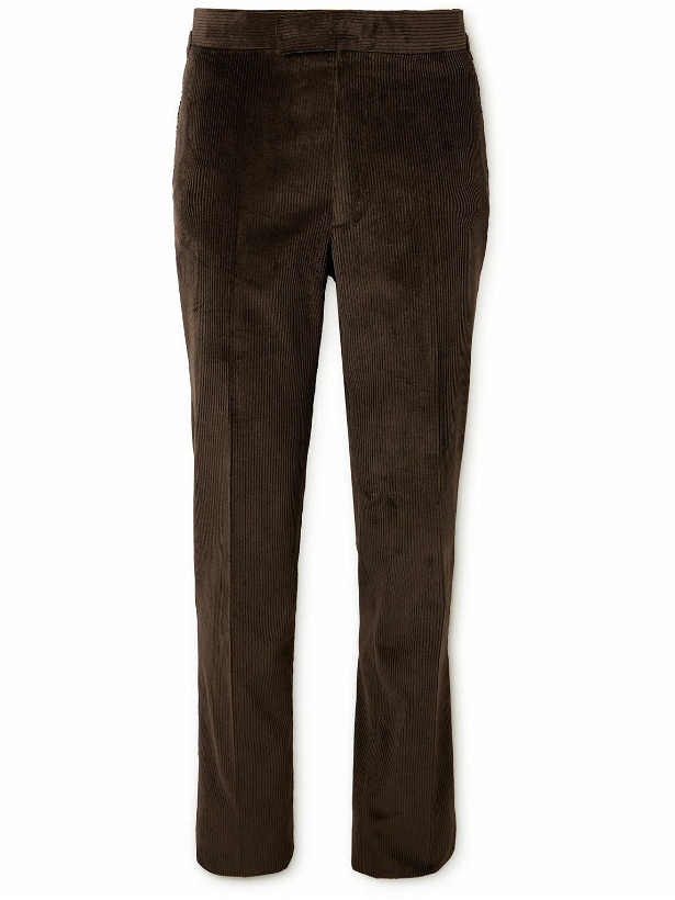 Photo: Kingsman - Tapered Cotton-Corduroy Suit Trousers - Brown
