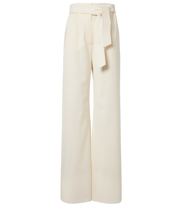 Photo: Max Mara Belted virgin wool wide-leg pants