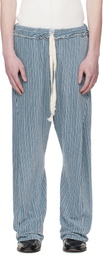 Edward Cuming Blue Twisted Track Pants