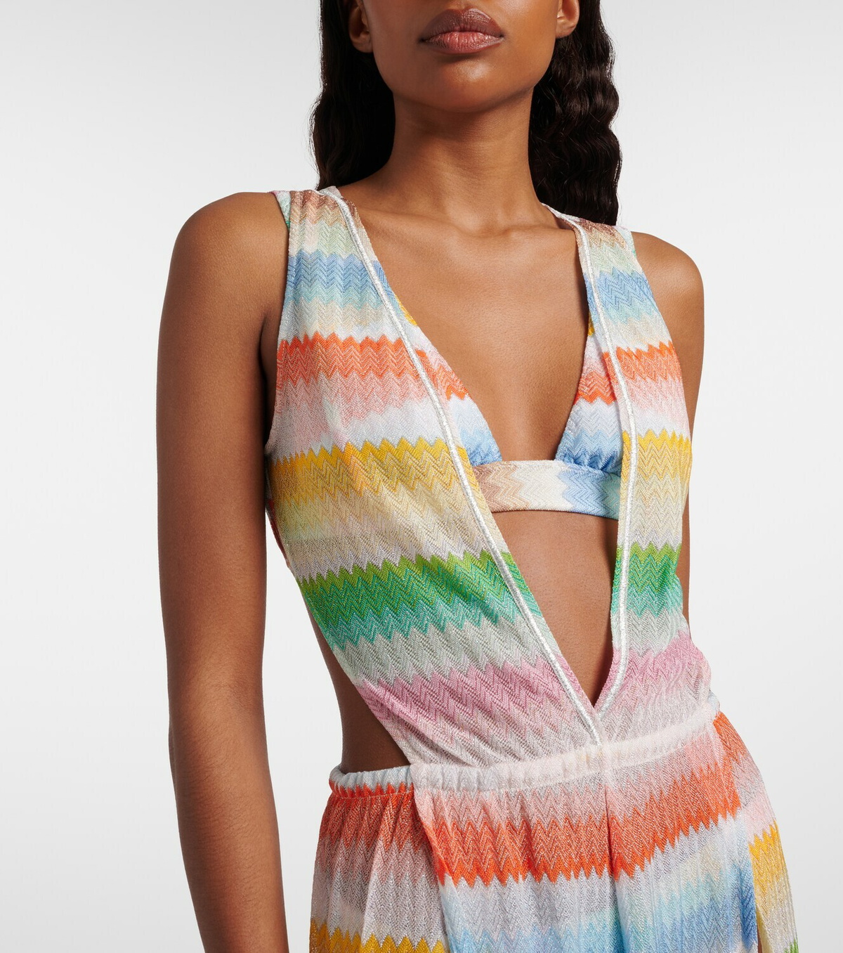 Missoni Zigzag open-back lamé jumpsuit
