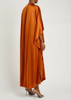 Roksanda Hiba Asymmetric Draped Silk Maxi Dress Orange