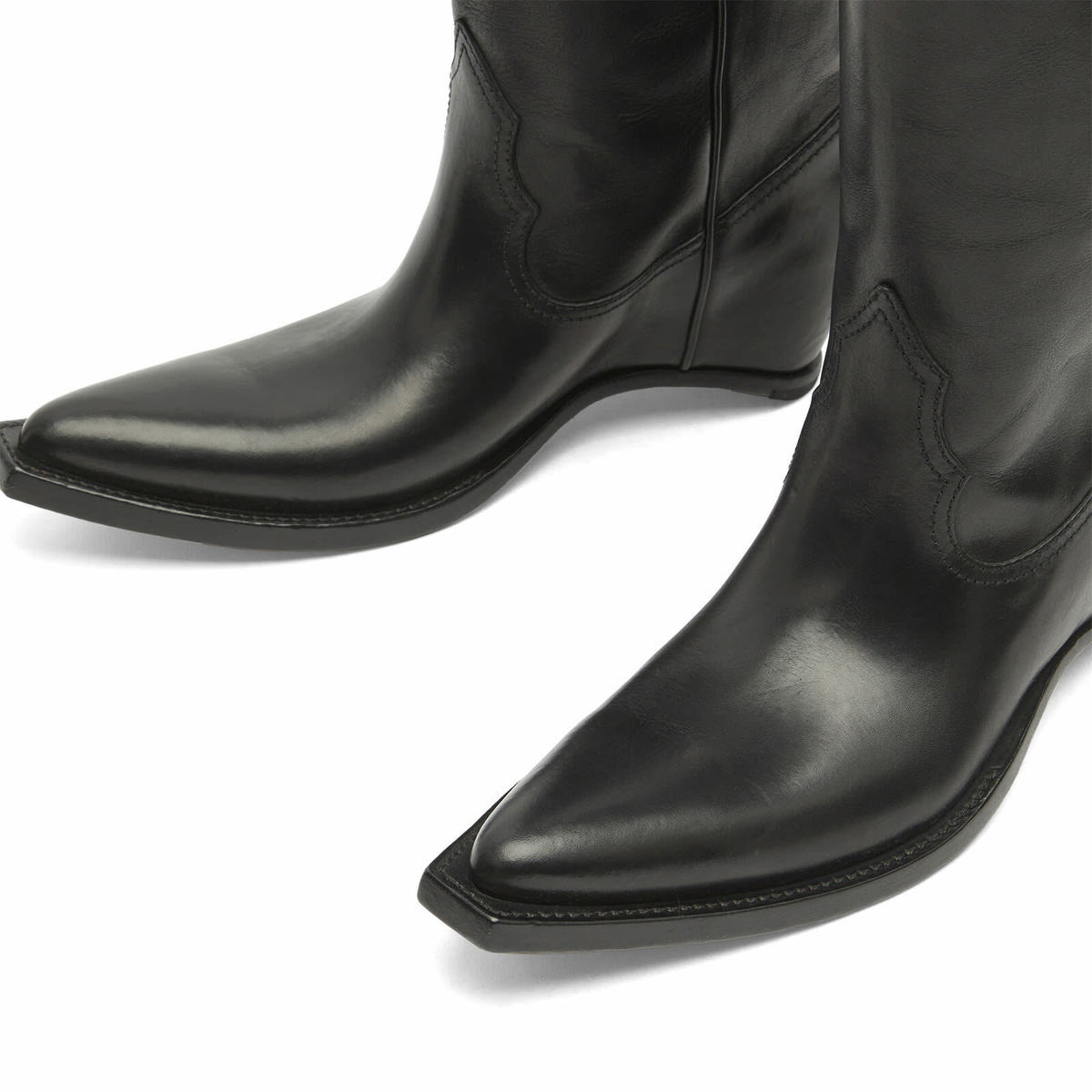 Maison Margiela Women's Heel-less Western High Boots in Black